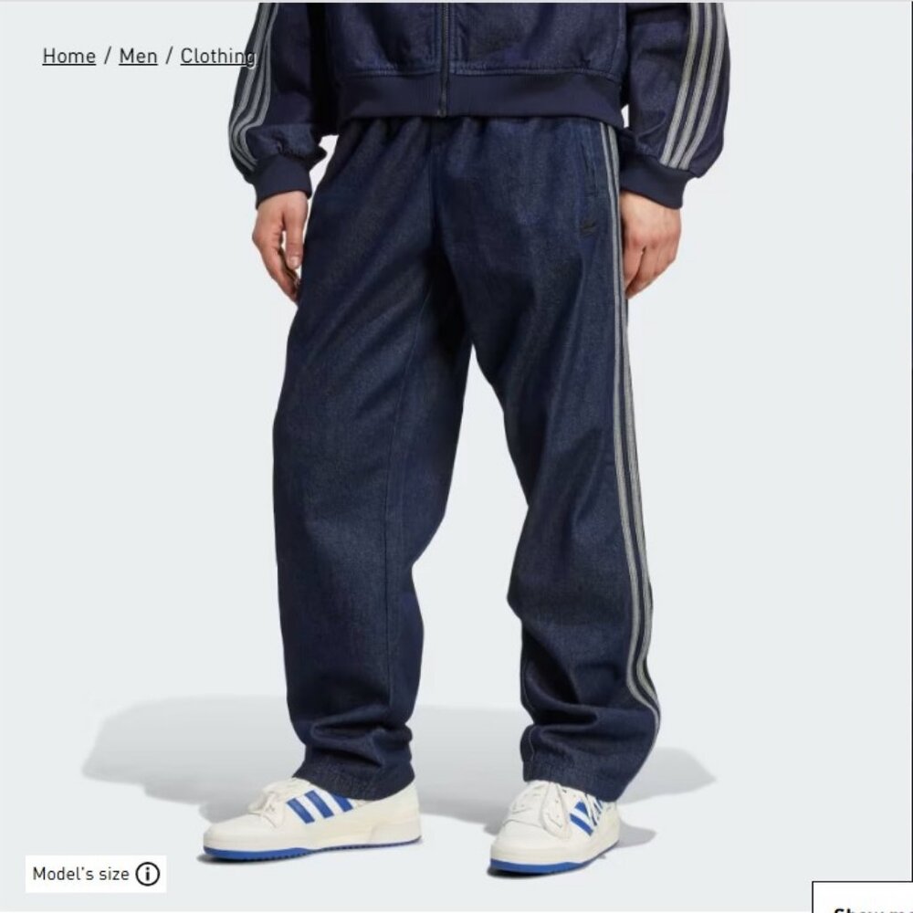 Men's Medium adidas Adicolor Loose Denim Jeans Pants Stone